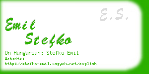 emil stefko business card